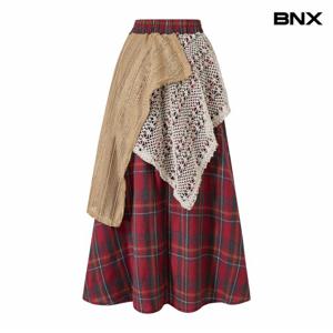 정상가:79,000원 ㅣ 보헤미안 체크 레이스 배색 스커트 (BX4SK001L0)