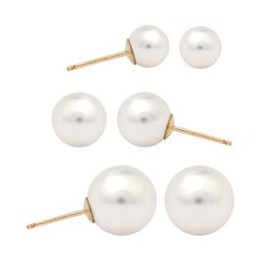 14K 골드필드 베이직 심플 진주 여자 패션 데일리 금 핀 귀걸이