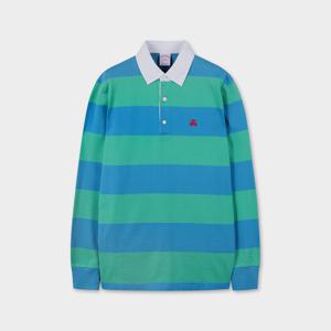 [정상가 199000원] 와이드 스트라이프 럭비셔츠 (그린) (BBNTMF9060IFS)