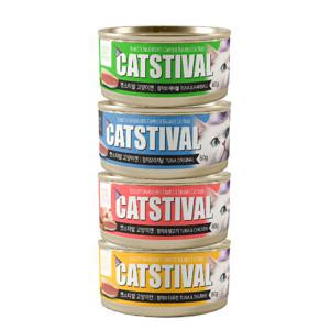 캣스티발 참치 고양이 헤어볼 간식 캔 80g