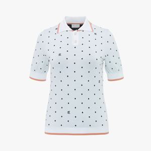 도트 자가드 반팔 니트 (화이트)