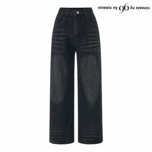 정상가:119,000원 ㅣ 데일리 하이웨스트 융털 데님 워싱 팬츠 (NP4TA016L0)