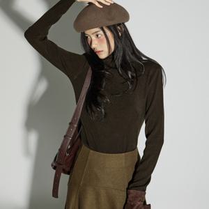 E4054 골지 터틀넥 탑