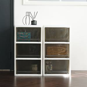 맥스 투명 플라스틱 틈새 서랍장 3단 다용도 수납장