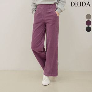 [하프클럽]  겨울 여자 기모 코듀로이 골덴 와이드 빅사이즈 밴딩 팬츠 40-50대 미시 중년여성 엄마옷 출