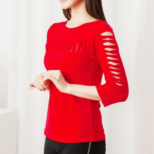 소매 트임 슬림 블라우스 스포츠 여성 댄스복 라틴 밸리 사교 모던