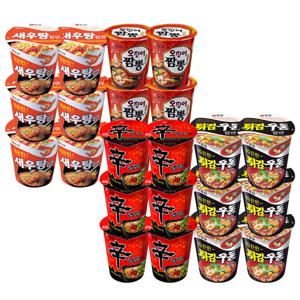 컵라면 혼합 24개(신라면6개+튀김우동6개+오징어짬뽕6개+새우탕6개)