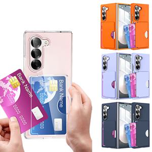 갤럭시 z폴드 7 6 7fe 폴더 카드 수납 포켓 지갑형 슬림 투명 컬러 하드 케이스