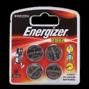 코인셀 리튬 배터리 CR-2032 4개입 3V 자동차키 리모컨 계산기 시계 저울 건전지 에너자이저