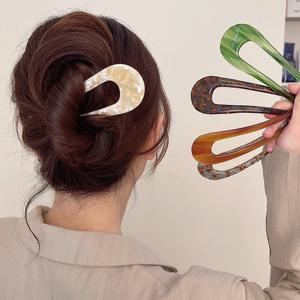 여자 헤어 악세 올림머리 고정 U자 데일리 비녀 비녀 프랑스비녀 유핀 실핀 올림머리 유자핀