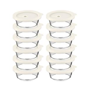 내열오븐유리 촉촉한 즉석한끼용기 원형 400mlx6p -2개 밥용기 유리용기 냉동밥보관 찜기 반찬통