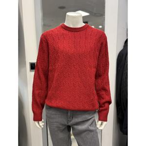 BASSO 세이브존01 모100 트위스트 케이블 라운드 니트 레드 BS-Y4WR64AIV (43262790)