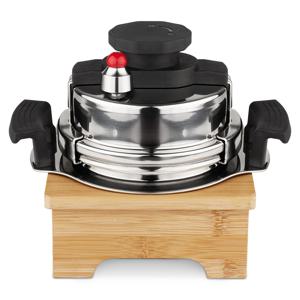 대웅 5분 누룽지 가마솥 통3중 스텐 IH 압력밥솥 6중안전장치 0.8L + 나무받침세트