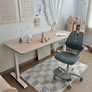 모션데스크-380-사각형상판+듀오백 래빗 메쉬 의자(발받침+스탑캐스터) 세트