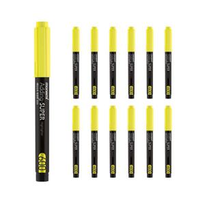 모나미 형광펜 12개입 노랑 형광펜세트 고체형광펜 야광펜 칼라형광펜 모나미형광펜 에딩형광펜