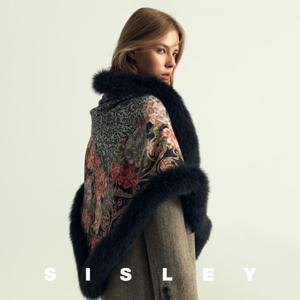 시슬리 정품 사가블루폭스퍼 울실크100% 숄