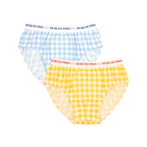 [베베드피노 언더웨어] [키즈]남아아이보리깅엄체크삼각팬티_BU41UP303