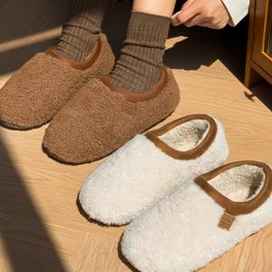 메르크 겨울 양털 실내화 여성 뽀글이 퍼 슬리퍼 방한 털 실내 J306