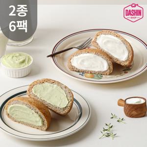 다신샵 통밀당 저당 우유 크림빵 2종 6팩 / NO밀가루 식단빵 피스타치오