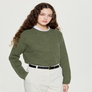 헤지스 여성 [[25FW]] HSSW5D020L3 [시즌오프]베이비알파카 블렌디드 홀가먼트 라운드넥 풀오버