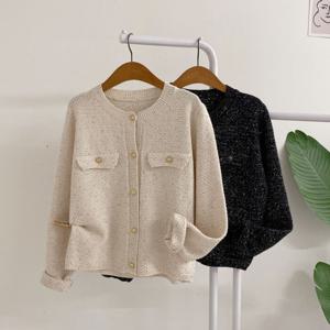 [브리치]  / 누에스 펄 스팽글 포켓 골드버튼 가디건(2color)