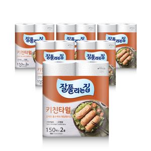 잘풀리는집 키친타월 150매 x 2롤 x 6팩