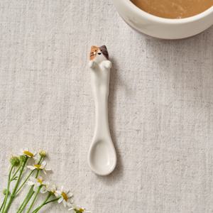 L 뚱냥이 티스푼 걸이형 점박이냥