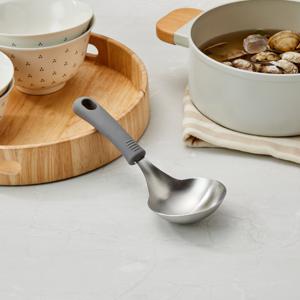 동그란 스텐 304 다용도 서빙 국자 및 스푼 실리콘핸들 그레이