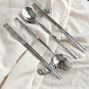 KJP 스텐 1인 수저세트 심플 숟가락 젓가락 업소용