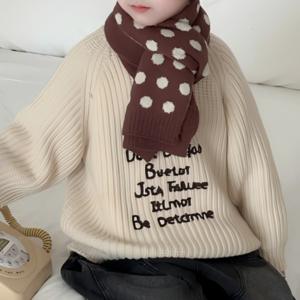 아동 유아 어린이 도트 목도리 넥워머 머플러 보온 스카프 방한 선물용 KC인증