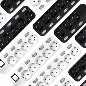 new특가/ 플러스탭 3200W 국산 절전 고용량 멀티탭 메인개별 스위치 3구 4구 5구 6구 / 화이트 블랙