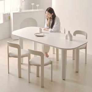 사크미 타원형 포세린 세라믹 식탁 테이블 4인용 1600 저소음 1.2T 철제 레그프레임
