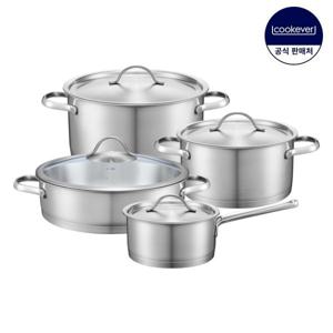 쿡에버 에센셜 인덕션 스텐 냄비 4종 세트 (편16+양20+24+전24)