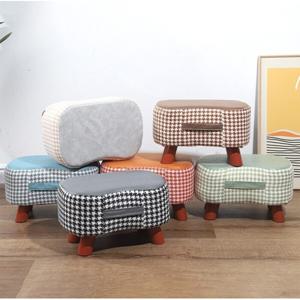 하운드 투스 다용도 모던 감성 풋 스툴 트렌디 인테리어 라운드 로우 미니 의자 스툴