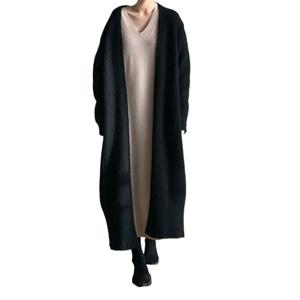 루즈핏 니트 롱 가디건 가을 간절기 긴팔 여성 롱가디건나른한 바람 루즈핏 롱 카디건 단색 니트 스웨터 코