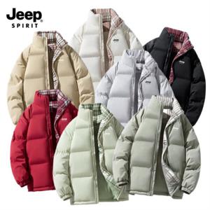 지프 JEEP SPIRIT 남녀공용 안감 체크 트리밍 스탠드카라 패딩 점퍼 JP555