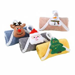 크리스마스 캐릭터 핸드 타올 고리 수건 미니 주방 타올 싱크대 답례품 초등 학교 학생 단체 선물
