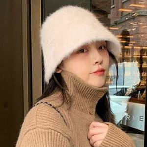앙고라 겨울 버킷햇 방한 털모자 퍼 벙거지 모자