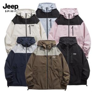 지프 JEEP SPIRIT 하이넥 투톤후드 방풍 방수 아웃도어 집업 점퍼 윈드브레이커 자켓 JPJP9281