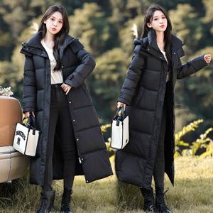 KNMAT 분위기 있는 우아한 여성 코트 여성 롱패딩 겨울 패딩 코트 데일리 여성패딩