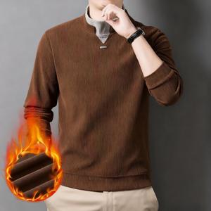 남성 겨울 기모 골덴 반폴라 긴팔 티셔츠