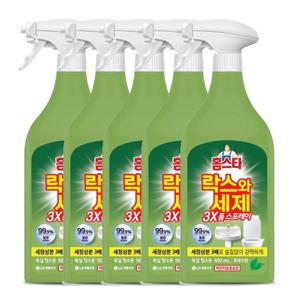 홈스타 락스와세제 3X 폼스프레이 후레쉬 500ML 5개