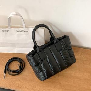 Cotton Bloom 퍼프 핸들백 대용량 토트백 출근용 숄더백 크로스백 여성용 패딩 가방