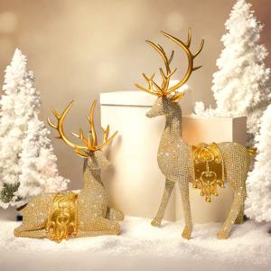 거실 TV 캐비닛 사슴 장식 와인 캐비닛 홈 북유럽 사슴 조각상 2p