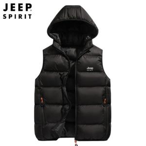 지프 JEEP SPIRIT 가을 겨울 남성 패딩조끼 탈부착 가능 후드 재킷 보온 코트 L