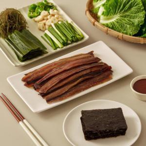 포항 구룡포에서 꾸덕하게 말린 꽁치 과메기 10미 20쪽 완전손질 야채풀세트(해초5종+채소+쌈채소)