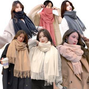 무지 머플러 여성 롱 겨울 버진 울 목도리