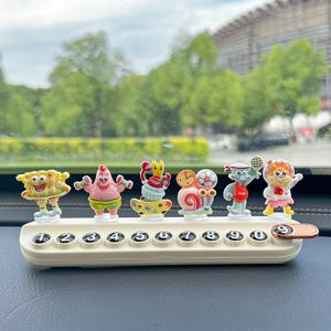 스폰지밥 임시 주차 번호판 귀엽다 창의적이다 개성 이동 전화표 디퓨저 차내 액세서리 장식품