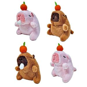 카피바라 인형 자동차 키링 아동 어린이 학생 가방 열쇠고리 4개 세트