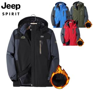 지프 JEEP SPIRIT 아웃도어 바람막이 빅사이즈 남성 야외 낚시복 겨울 방풍 항한 기모 두툼 등산복 패딩